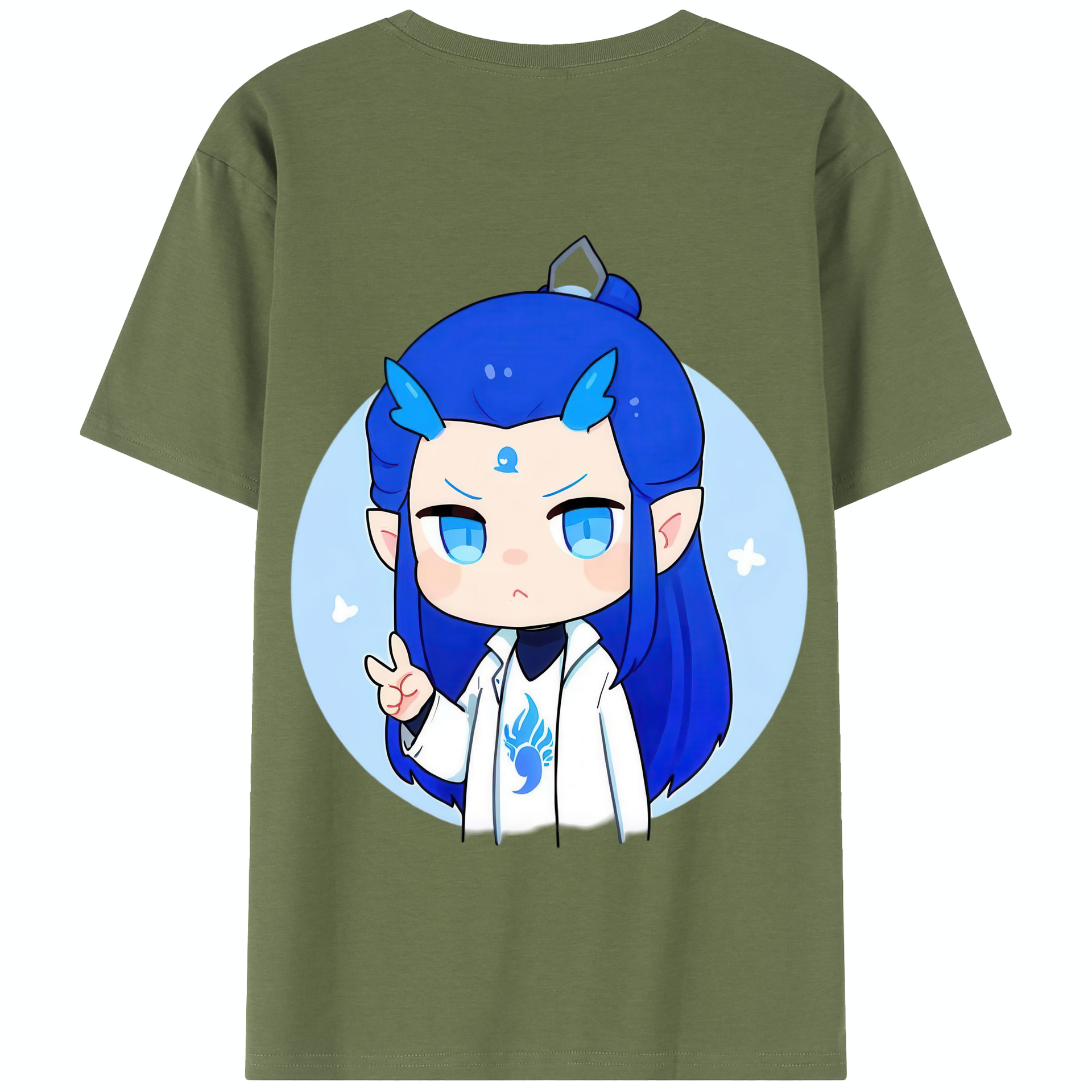 （画像用） Ne Zha 2 ナタ 魔童の大暴れ 綿100％半袖Tシャツ（背面プリント）